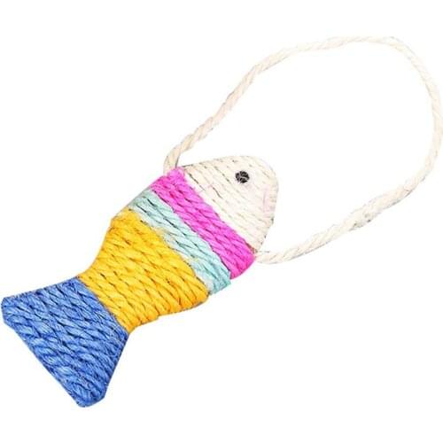 1pc Cat Interactive Toy Funny Creative Fish Shape Cat Sisal Toy Cat Scratcher Toy Pet Supplies Pet Accessories Random Color