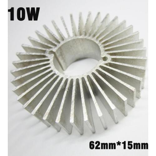 10pcs 10W LED Heat Sink, D62mm H15mm Aluminum Profile Radiator Cooler For 7W 9W 10W 12W LED PCB Radiator DIY Accessories