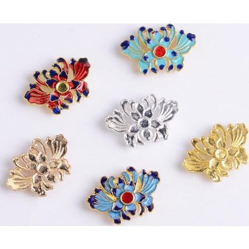 10 Pieces/Lot 27*17mm Metal Flower Charms Pendant Base Bridal Tiaras DIY Jewelry Making