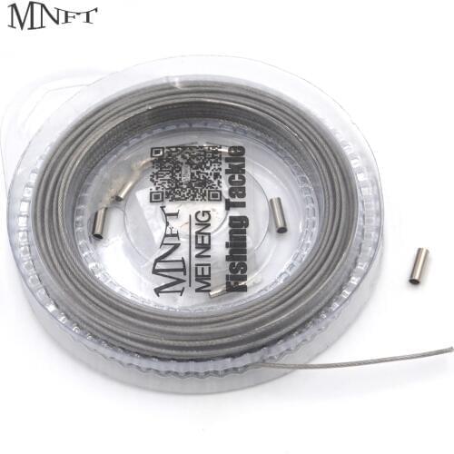 MNFT 10Pcs 10m Fishing Wire Trace With Coating Leader Stainless Steel 7*7 Strands 80LB,1*7 Strands 40LB Fishing Line