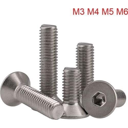 2/5Pcs DIN7991 M8 M10 316 Stainless Steel Hexagonal Countersunk Head Screw Flat Head Bolts