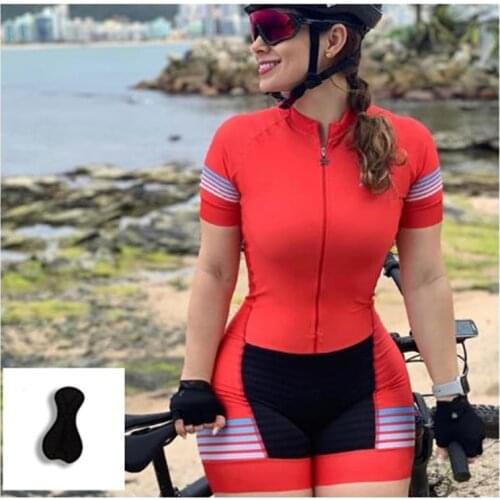 2021 Factory custom-tailor Women Breathable cycling jersey Suit, Womens printing bike clothing shirts tight Triathlon Jumpsuit
