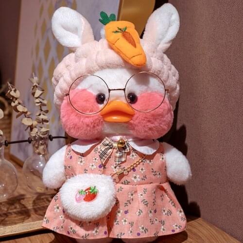 30cm Cartoon Cute LaLafanfan Cafe Duck Plush Toy Stuffed Soft Kawaii White Doll Animal Pillow Birthday Gift for Kids Children