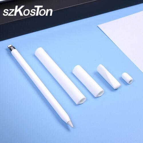 4 in 1 Non-Slip Silicone Cover Case For Apple Pencil Soft Sleeve Protector Wrap Kit For iPad Pro Pencil Stylus Pen Accessory