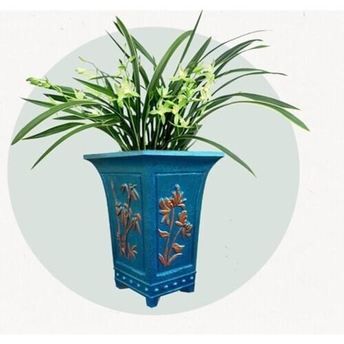 45cm/ 17.72in Hexagonal Durable Home Gardening DIY Decoration Bamboo Chrysanthemum Bonsai DIY Concrete Flower Pot Planter Mold