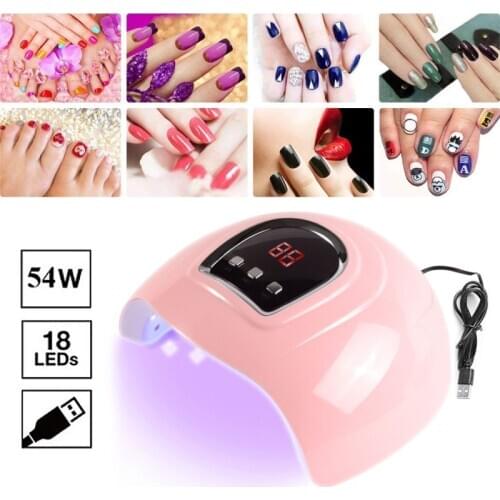 54W Professional UV Gel Nail LED Nail Dryer Polish 3 Timers For Manicure Gel Nail Lamp Drying For Gel Varnish