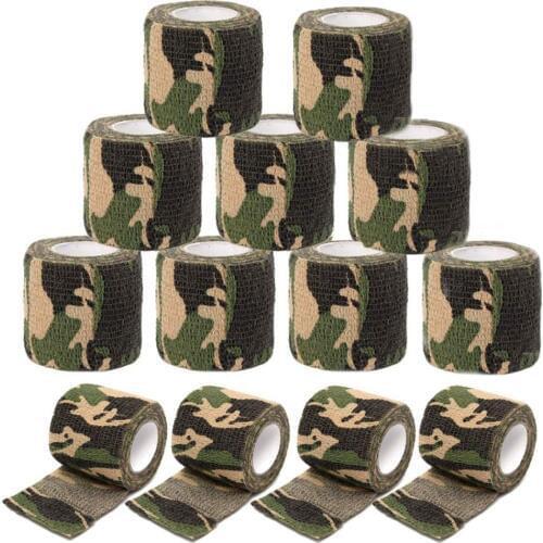 6/12/24/48pcs Camouflage Tattoo Grip Bandage Elastic Wraps Tapes Nonwoven Self-adhesive Finger Protection for Tattoo Machine Pen