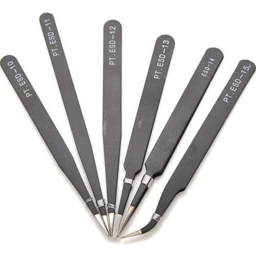 6 Styles ESD-10/ESD-11/ESD-12/ESD-13/ESD-14/ESD-15 VETUS BGA ESD Antistatic TweezersWholesale