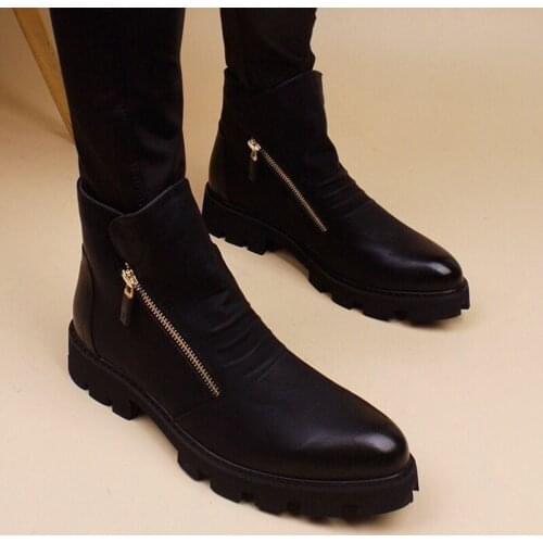 Brand Men Botas Hombre Ankle Boots Fashion Men Leather Chelsea Boots Men Slip Ons Motorcycle Man Warm Boots Men Work Shoes