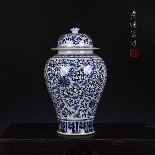 Jingdezhen ceramics porcelain vase hand ornaments Medium Tank Landing retro general living room decor