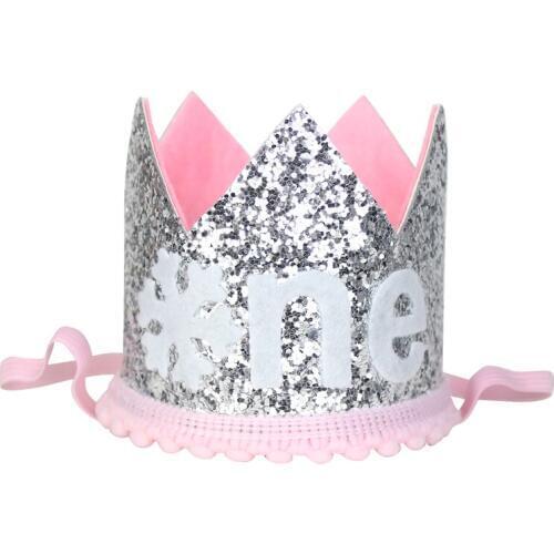 One Year Old Glitter Hat Snowflake Crown Girl First Birthday Party Hat 1st Cake Crown Winter ONEderand Birthday Outfit