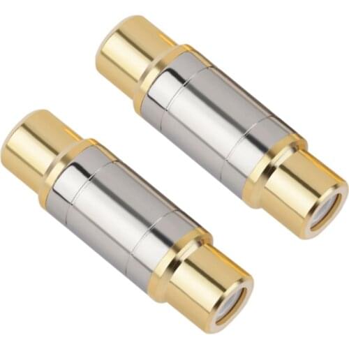 For 1pcs/ RCA connector high quality RCA female to female jack straight adapter gold-plated speaker cable extender