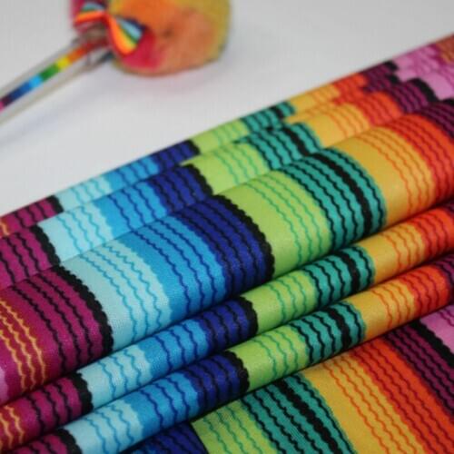 Swimsuit Fabric Stripe Print Polyester Stretchy Swimwear Material 1 Yard