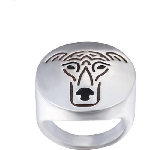 Greyhound with color selection enamel ring lovers and owners-Pet Jewelry unisex