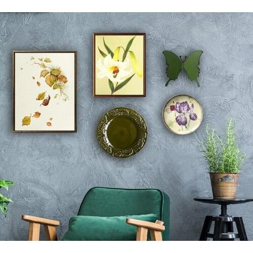 American Retro Style Illustration Plant Flower Poster Printing Living Room Sofa Background Wall Decorative Art Canvas Corridor