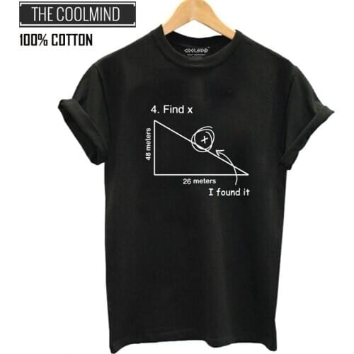 COOLMIND QI0213B cotton o-neck math print women T shirt casual summer cool t shirt women oversized loose t-shirt tee shirts