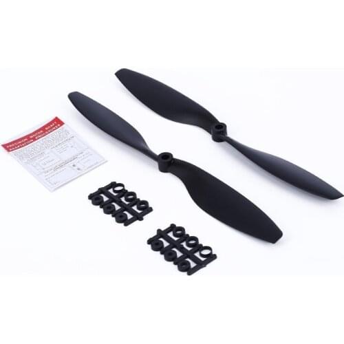 Hot High1pair 10x4.5" 1045 BLACK Red Nylon Propeller For Hex Rotation Hexa Multicopter New Sale