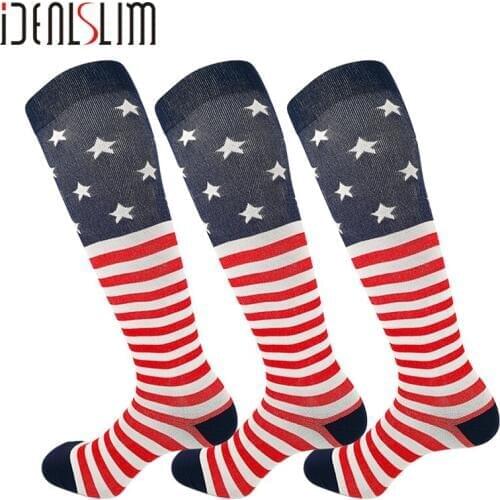IDEALSLIM 3 Pairs Compression Calf Support Socks Class 2 Women Long Socks Plantar Fasciitis Socks
