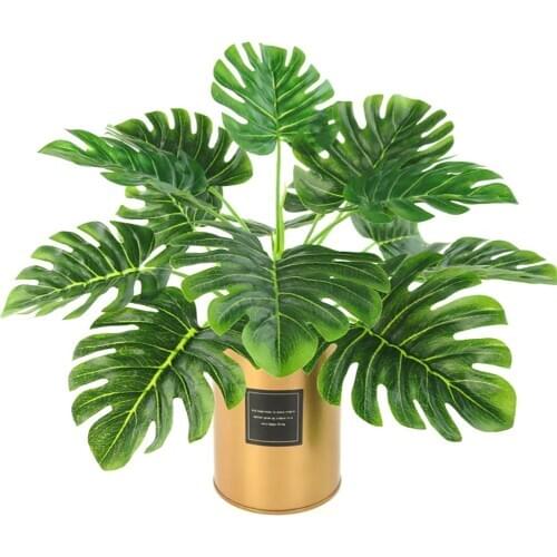 Artificial Monstera Plants Green Leaves Photography Decorative Arrangement Accessories Home Garden Living Room Decor Wholesale
