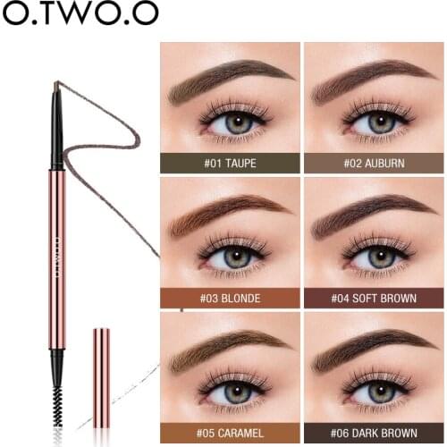 O.TWO.O Ultra Fine Triangle Eyebrow Pencil Precise Brow Definer Long Lasting Waterproof Blonde Brown Eye Brow Makeup 6 Colors