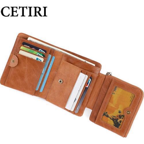 CETIRI Wallet Men Money Bag Slim Short Purse Male Aluminium Rfid Card Holder Wallet Thin Small Smart Wallet Walet portfel