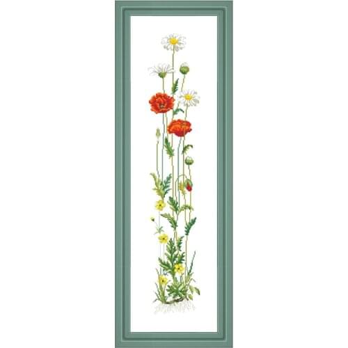 Poppy cross stitch kits flower Dreampattern embroidery needlework sets 18ct 14ct 11ct unprint cloth DIY handmade