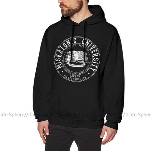 Arkham Horror Hoodie Miskatonic University Book Club Hoodies Long Length Popular Pullover Hoodie XXXL Male Winter Cotton Hoodies
