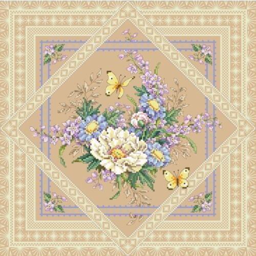 Flowers And Lace cross stitch kit butterfly cotton thread Dim-35105 linen flaxen canvas stitching embroidery DIY
