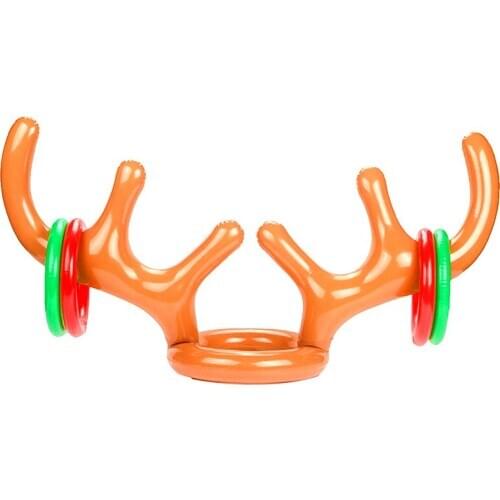 Inflatable Reindeer Antlers Hat Ring Inflator Kit Christmas Holidays Christmas New Year Holiday Party Toy Toss Game