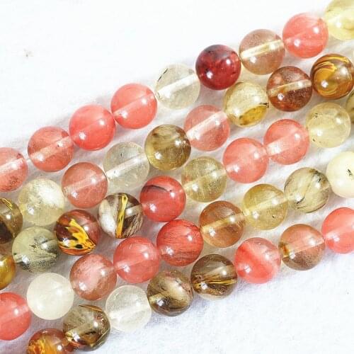 Charming multicolor fashion watermelon tourmaline stone jasper4 6 8 -14mm crystal round loose beads jewelry making 15inch BV187