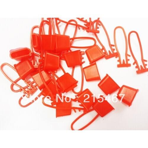 100X Plastic Net Lock 4.5cm For Seal The Polybag Or Netbag Loop Storage Fasten RED Colour