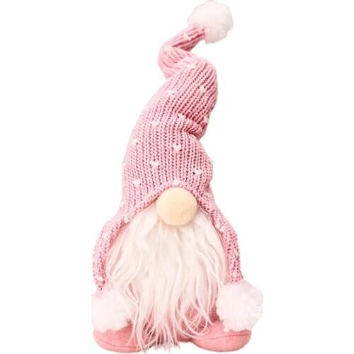 Handmade Christmas Gnome Decoration Swedish Figurines Sitting Long Hat Elf Doll L4MB