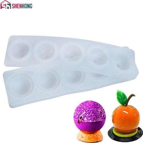 SHENHONG Silicone 3D Ball Spherical Mould Cake Mold Jelly Pudding Moule Baking Tools DIY Design Cookie Muffin