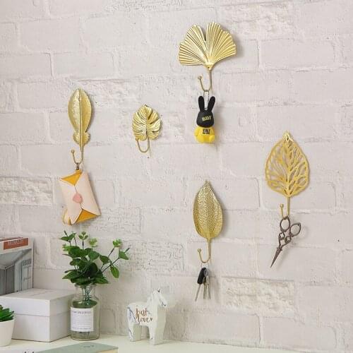 Nordic modern home decor accessories Wall coat rack Keys hanger key holder Wall key holder hanger Leaf Shape wall Hanging hooks