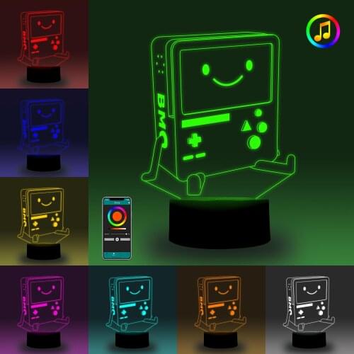 BMO 3D Illusion Lamp Touch/Remote contro/Smart LED Light Sync with Music Gaming Room Decoration Birthday Gift for Boy