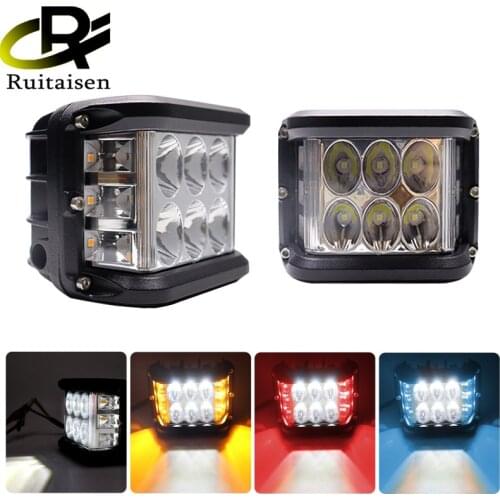 4"LED Work Light 2x Dual Side Shooter Led light 45W Led Pod Off Road Flashing Light For Car Truck Pickup Boat Suv