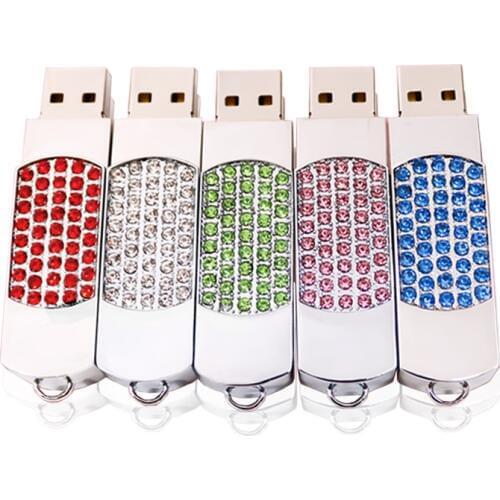 USB flash pendrive 128gb Crystal pen drive 4gb 8gb 16gb 32gb 64gb metal Rotate memoria usb stick wedding gifts in external drive