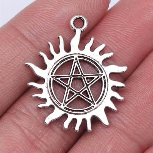 WYSIWYG 3pcs 30x26mm Sun Star Pendants Sun And Star Charm Star And Sun Charm Vintage DIY Accessories For Jewelry Making