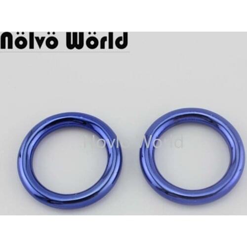 10-30pcs Bright blue 2.5cm Closed O ring,Nice Blue color 1 Inch Welded rings for purse bag handcrafted metal