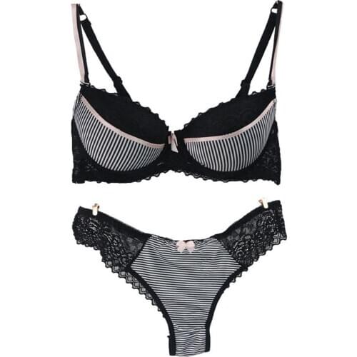 Women Lace Bra Lingerie Set Push Up Bra and Sexy Panties Underwear Femme Black Yellow Blue Pink Bra and Panty Set Plus Size