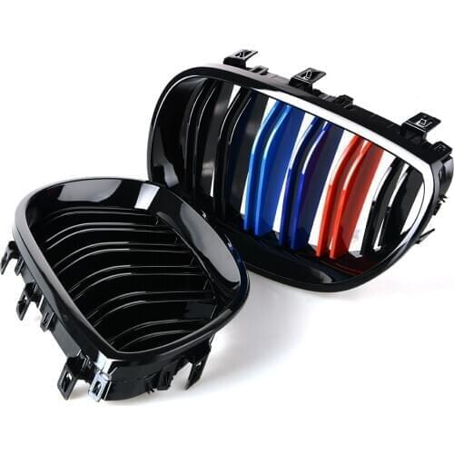 1 Pair Gloss 3 Color Carbon Fiber Black M5 Style Auto Car Styling Racing Grill Racing Grille For BMW 5 Series E60 E61 2003-2009