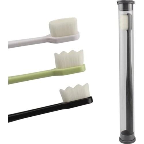 1pcs Ultra-fine Soft Fur Toothbrush Potable Toothbrushes With Opp Bag Packaging Deep Oral Cleaning Care Home Travel Brush