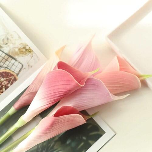 10Pcs Simulation Calla PU Artificial Flowers Wall Wedding Flower Arrangement Home Table Decoration Party Road Lead Calla Floral