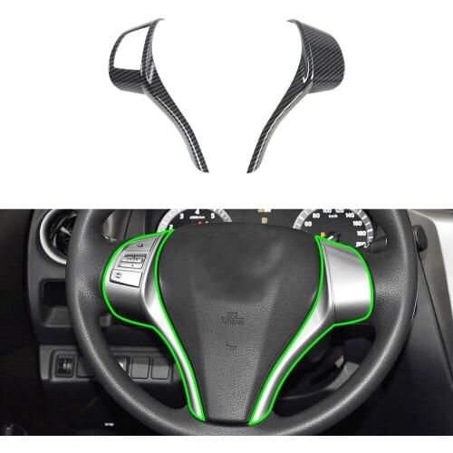 2 PCS Interior Car Accessories Steering Wheel Cover Carbon Fiber Protected For Nissan Navara 2017 2018 2019