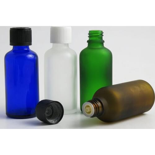 360 x 50ml Essential Oil Portable Green Clear Brown Blue Glass Bottle With Plastic Cap For Liquid Reagent Pipette Bottle Vials