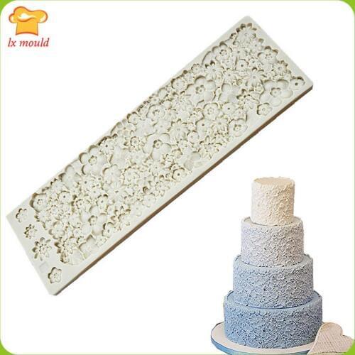 2019 new fondant cake silicone mold large flower pattern dry pais decoration mousse chocolate baking clay
