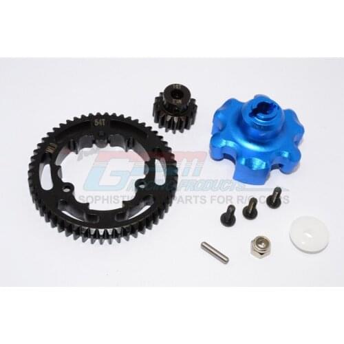 GPM ALUMINIUM GEAR ADAPTER+STEEL SPUR GEAR 54T+MOTOR GEAR 16T For TRAXXAS X-MAXX RC Upgrade