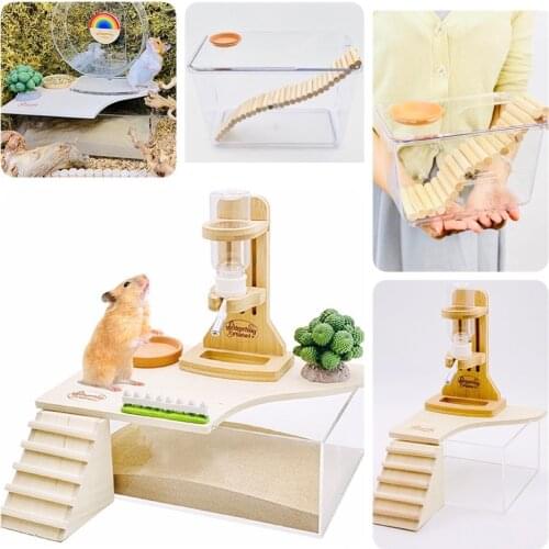 Acrylic Hamster Sand Basin Streamlined Hamster Digging Box Golden Bear Chipmunk Sandbox Hamster Cage Landscaping Supplies