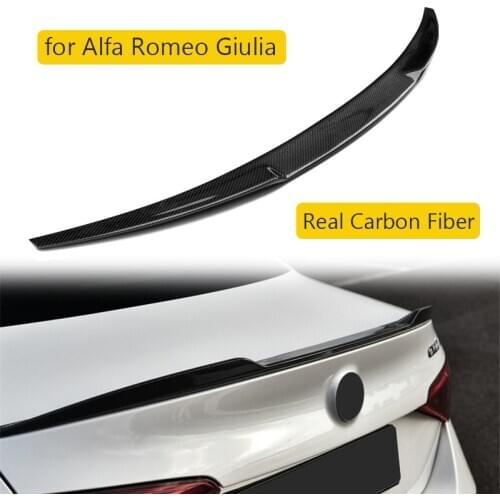 Car Rear Spoiler Wing for Alfa Romeo Giulia Real Carbon Fiber Rear Wing Spoiler Tail Lip Car Styling Modified Parts Car Spoiler