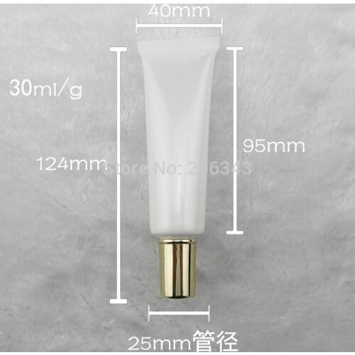 30ml white soft tube or mildy wash tube or butter or handcream tube with gold round lid
